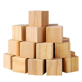 50 шт. деревянных квадратных заготовок из деревянных блоков для изготовления головоломок, поделок и проектов 