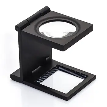 10x Металлический стол, 2 светодиодных увеличительных объектива, Черная складная ткань для печати, увеличительное стекло с масштабной указкой, лупа