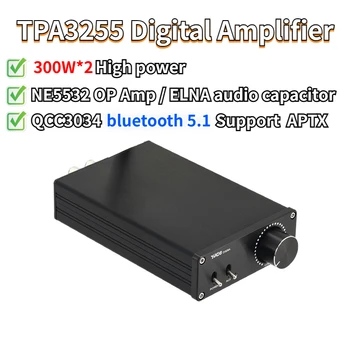 TPA3255 300 Вт * 2 Усилитель Высокой Мощности Hifi Звук Цифровой Усилитель Bluetooth 5.1 для Динамика Поддержка Домашнего Кинотеатра AUX/RCA Вход