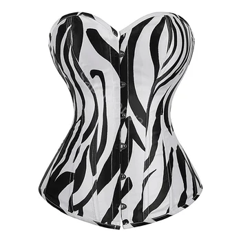 Корсетный топ, сексуальное женское бюстье, обтягивающее грудь, принт в виде граффити в виде зебры, нижнее белье в тон, винтаж, большие размеры, Бурлеск, Хэллоуин, женское платье
