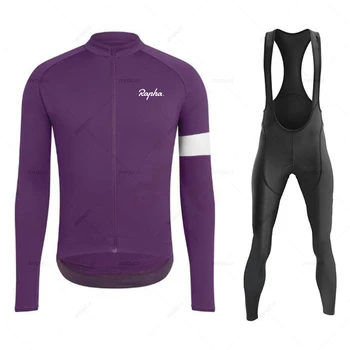 Мужской Весенне-осенний комплект велосипедной одежды Rapha MTB Bike из джерси с длинным рукавом, брюки, Велосипедная одежда Ropa Ciclismo 2023
