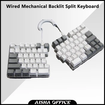 проводная механическая клавиатура с подсветкой 78 клавиш, разделенная на левую и правую руку, пользовательская программирующая клавиатура, Креативный подарок для ПК-геймера для ноутбука