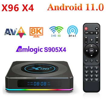 X96 X4 Smart TV Box Android 11 Amlogic S905X4 4 ГБ 64 ГБ 32 ГБ Wifi 8K Youtube BT медиаплеер X96X4 TVBOX телеприставка