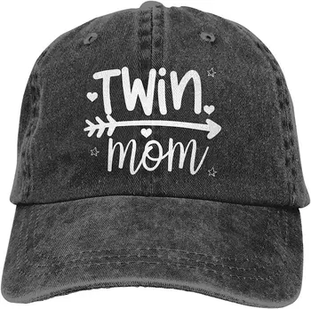 Модный повседневный подарок для мамы-близнеца, Женская Мужская бейсболка, Регулируемая шляпа, потертый деним в стиле ретро, Выстиранный Для путешествий, подарок