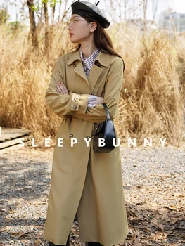 2023 Женская Осенняя ветровка цвета хаки на шнуровке Premium Sense, Новое Темпераментное Женское пальто, Корейская мода, Высококачественная Одежда, Пальто