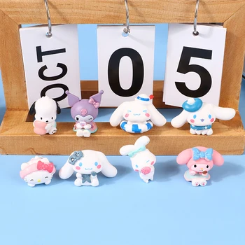Фигурки аниме Sanrio My Melody Cinnamoroll Кукла Куроми Hello Kitty Фигурки для украшения торта своими руками Игрушки-орнаменты Подарки для детей