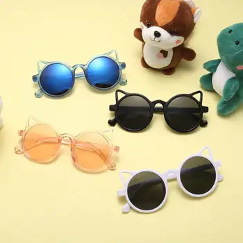 Солнцезащитные очки с мультяшными ушками для девочек и мальчиков, защита от солнца UV400, Защита от солнца для детей, Милые Винтажные очки, Очки с милыми животными, Солнцезащитные очки