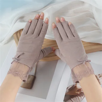 Перчатки с дышащими противоскользящими частицами, летние перчатки, перчатки для вождения, дизайн сенсорного экрана, Дышащие тонкие перчатки среднего размера