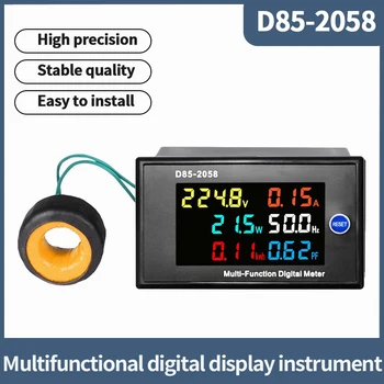 D85-2058 Однофазный Бытовой Цифровой ЖК-Панельный Измеритель Переменного Тока Интеллектуальный Монитор Напряжения, Частоты Тока и Мощности