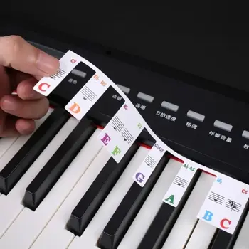 61 Клавиша 88 клавиш Съемное пианино для наклеек клавиш, наклеек на клавиатуру пианино, накладки для нот, маркеров для аппликатуры на пианино