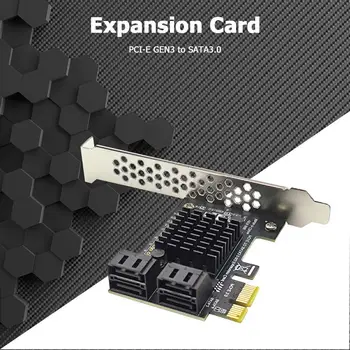 4-портовая карта расширения SATA III PCIe 6 Гбит/с от SATA до PCI-e 1X контроллер с кронштейном