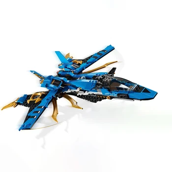 Модель истребителя Ninja blue Storm Совместима с 70668 Moc Модульными строительными блоками, кирпичами, фигурками, обучающей детской игрушкой 490 шт.