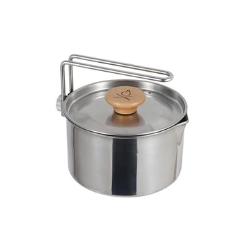 Чайник из нержавеющей стали, переносная кастрюля для кемпинга, альпинизма, треккинга, инструмента для приготовления пищи, посуды и оборудования