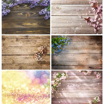 ZHISUXI Виниловые фоны для фотосъемки на заказ, Тематический фон для фотосъемки с цветами и деревянными досками DST-1035