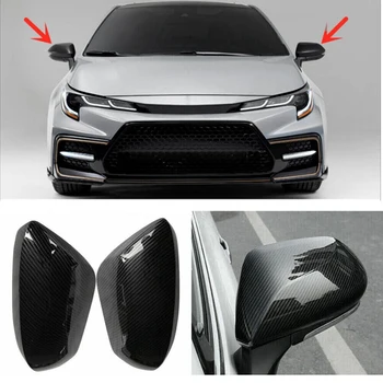 Для Toyota Corolla 2019-22, Боковая дверь, Зеркало заднего вида, Накладка, цвет углеродного волокна