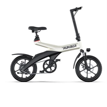 16-дюймовый электрический велосипед С литиевой батареей, Утолщенная Вакуумная шина, Удобная подушка сиденья, Двухдисковый тормоз из Высокоуглеродистой стали