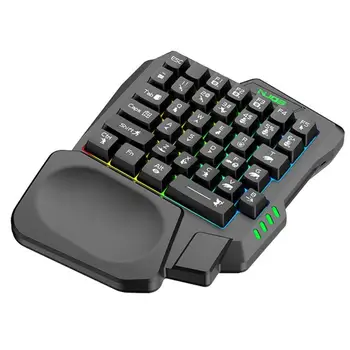 USB-клавиатура, проводная одной рукой, 35 клавиш, светящиеся игровые клавиатуры для планшета, Красочная эргономика, подставка для рук геймерской клавиатуры