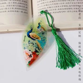 Закладка с изображением вен в виде павлина в китайском стиле, отправка иностранных гостей для отправки подарков одноклассникам, чтение в кампусе