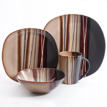 Столовая посуда Better Homes & Gardens Bazaar, коричневый, набор из 16