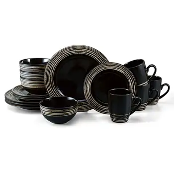 Керамический набор посуды Pfaltzgraff® Bryson Black из 16 предметов