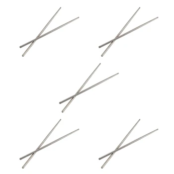 5X Алюминиевые складные дорожные палочки для еды в форме ручки из нержавеющей стали, серебро