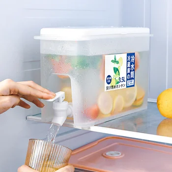 Холодильник GIANXI Thicken Кувшин для холодной воды Пластиковый чайник для воды с краном Чайник для воды с ароматом лимонада большой емкости