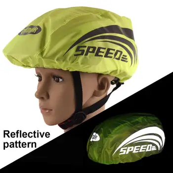 Светоотражающий чехол для велосипедного шлема с регулируемой эластичной веревкой из водонепроницаемой ткани Оксфорд Безопасный Велосипедный Сверхлегкий Дождевик для шлема