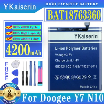 100% YKaiserin 4200mAh BAT18763360 Аккумулятор для Doogee Y7 для Doogee N10 Высококачественные Аккумуляторы с Инструментами + Номер для отслеживания
