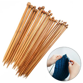 2 шт. Бамбуковые спицы с одним заострением 2,5-11 мм, крючок с одним концом для вязания свитера, шарфа, шерстяного ткачества, инструменты ручной работы 