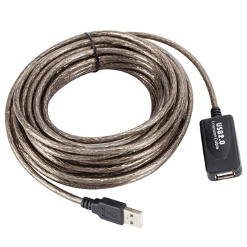 10-метровый активный кабель-ретранслятор USB 2.0, удлинительный шнур от мужчины к женщине