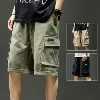 Новые карманные Темпераментные Модные рабочие брюки, молодежные популярные пятиточечные брюки, мужские повседневные прямые Летние Свободные