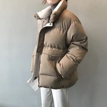 2022 Женская зимняя куртка Уличная одежда из полиэстера на молнии Прямое 3 Х цветное стеганое пальто Теплые женские парки