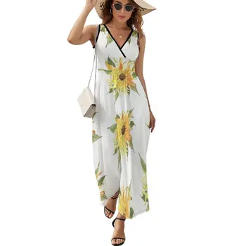 Женское платье без рукавов Sunny Sunflower, летние платья