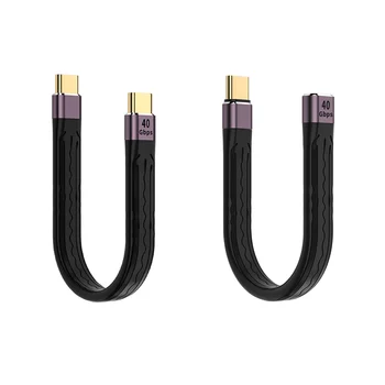 Гибкий кабель для передачи данных USB 4.0 Gen3 Type C от штекера к штекеру Type C 40Gpbs 100 Вт