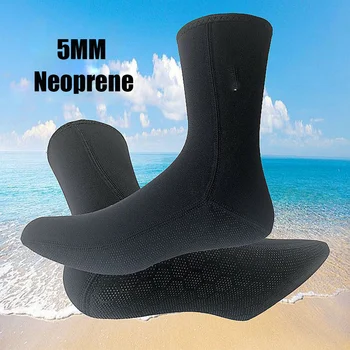 5 мм Неопреновые носки для дайвинга, водные виды спорта, подводное плавание, серфинг, нескользящие носки для плавания, пляжные теплые носки для мужчин и женщин