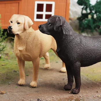 Имитация собаки Лабрадора Ретривера, фигурки домашних животных, миниатюрная коллекционная фигурка, игрушка для детей, статуэтка, подарки