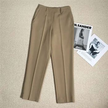 2023 Осенние женские брюки из хлопка B * C, повседневные брюки для костюмов с высокой талией, высококачественные брюки длиной до щиколоток