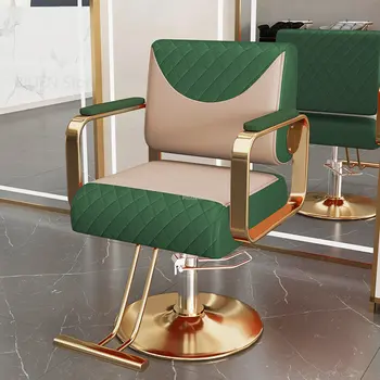 Скандинавские металлические парикмахерские кресла с откидывающейся спинкой, профессиональное современное косметическое парикмахерское кресло для бритья и макияжа