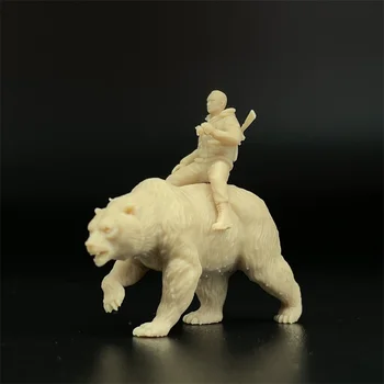Модель из смолы в масштабе 1/64, фигурки медведя Путина верхом, Диорамы, неокрашенные фигурки, коллекция миниатюр