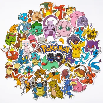 50шт Водонепроницаемая наклейка Pokemon Cute Pikachu Kids DIY