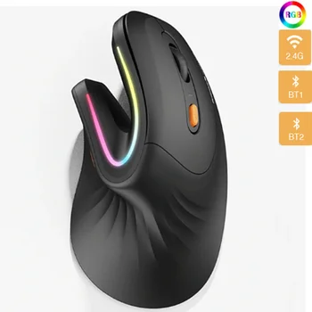 RGB Bluetooth Вертикальная Мышь Беспроводная Перезаряжаемая Мышь для Компьютера Ноутбука Эргономичные Мыши С Подсветкой Для Правой Руки Mause Gaming