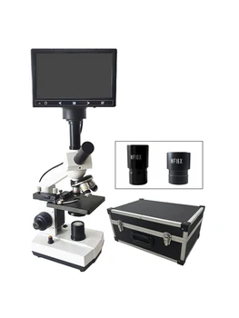 Электронный экран микробиологического микроскопа с высоким разрешением 6440X, светодиодная подсветка для эффективного обнаружения водорослей, бактерий в рыбоводстве