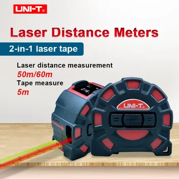UNI-T 50M 60M Выдвижной лазерный дальномер, Электронная лента, линейка-рулетка LM50T, LM60T, Профессиональный измерительный инструмент