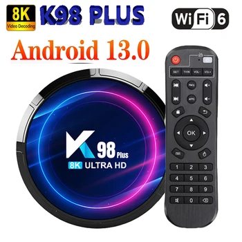 2023 Новый K98 PLUS Smart TV Box 2,4 G и 5,8 G Wifi6 BT Android 13,0 RK3528 4 ГБ 32 ГБ 64 ГБ 4K, 8K HDR 10 + Медиаплеер Телеприставка